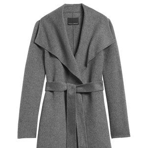 Banana Republic Double-Faced Wrap Coat in Charcoal Gray NWOT. Size small.